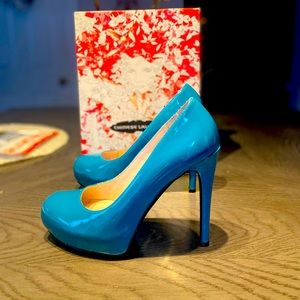 Teal high heels